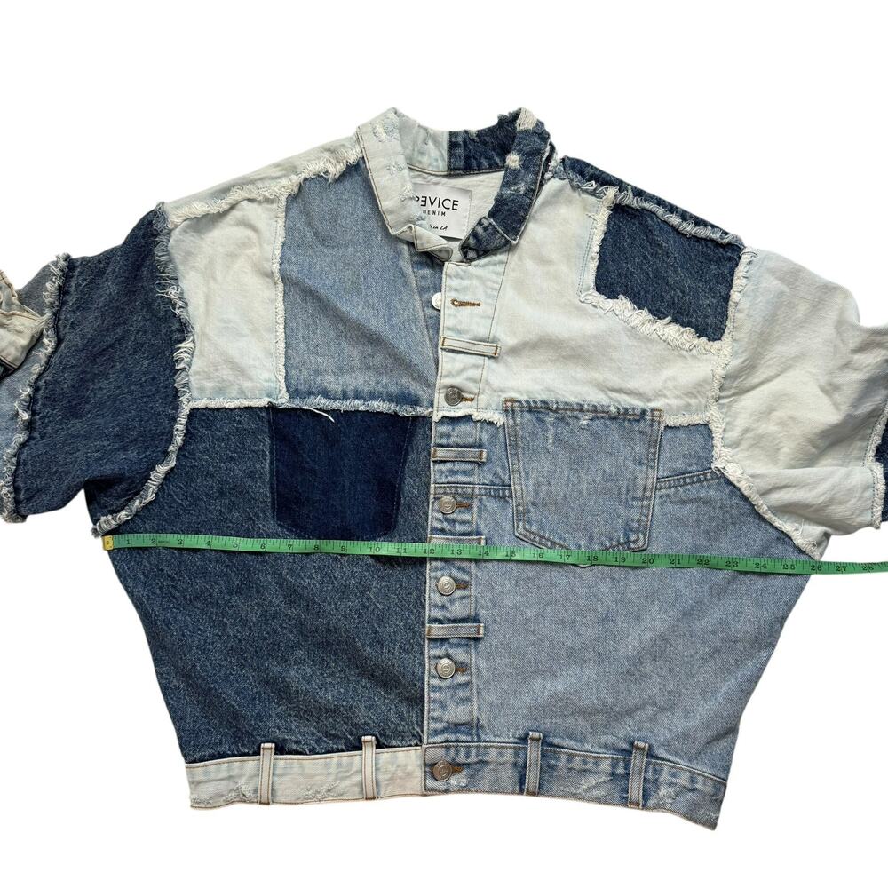 REVICE DENIM Patchwork Jean Jacket Size Large Wom… - image 7